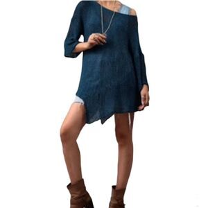 Belamie Blue Green Knit Sweater